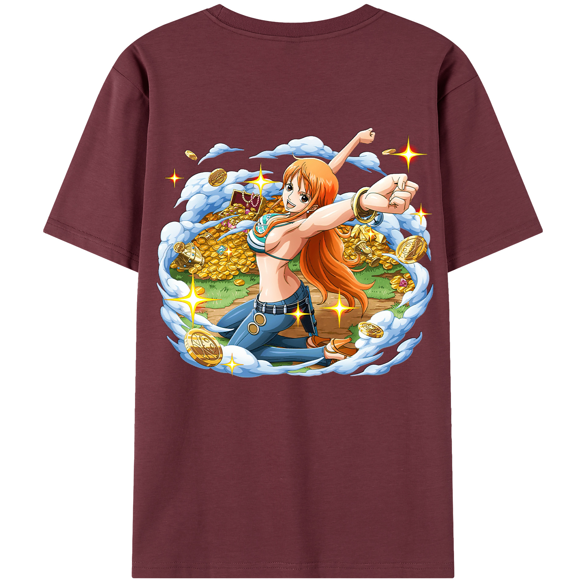 ワンピース ナミ ONE PIECE Nami 綿100％半袖Tシャツ（背面プリント）